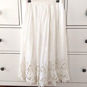 Lace silk skirt